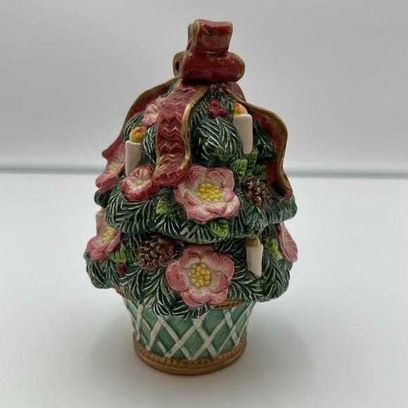 Vintage Fitz and Floyd Christmas Florentine Sugar Bowl w/ Lid 1996 Retired - Picture 4 of 16